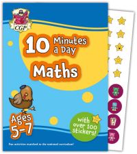 Book Cover for 10 Minutes a Day Maths for Ages 5-7 (With Over 100 Stickers) by CGP Books