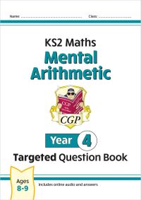 Book Cover for KS2 Maths Year 4 Mental Arithmetic Targeted Question Book (Includes Online Answers & Audio Tests) by CGP Books