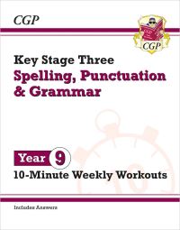 Book Cover for KS3 Year 9 Spelling, Punctuation and Grammar 10-Minute Weekly Workouts by CGP Books