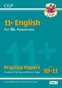 Book Cover for 11+ GL English Practice Papers by CGP Books