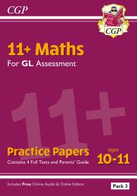 Book Cover for 11+ GL Maths Practice Papers by CGP Books