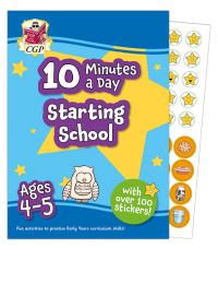 Book Cover for New 10 Minutes a Day Starting School for Ages 4-5 (With Over 100 Stickers) by CGP Books