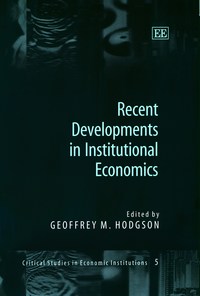 Book Cover for Recent Developments in Institutional Economics by Geoffrey M Hodgson