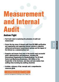 Book Cover for Measurement and Internal Audit by Andrew Fight