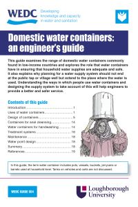 Book Cover for An Engineer's Guide to Domestic Water Containers by Brian Reed, Rebecca Scott, Brian Skinner, Tricia Jackson, Engineering, and Development Centre Water