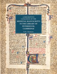 Book Cover for A Descriptive Catalogue of the Medieval Manuscripts in the Library of Peterhouse, Cambridge by Rodney M Thomson