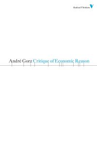 Book Cover for Critique of Economic Reason by André Gorz
