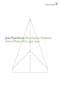Book Cover for War Diaries by JeanPaul Sartre