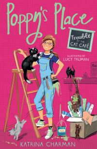 Book Cover for Trouble at the Cat Café by Katrina Charman