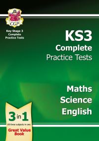 Book Cover for KS3 Complete Practice Tests - Maths, Science & English by CGP Books