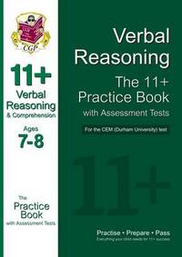 Book Cover for 11+ Verbal Reasoning Practice Book With Assessment Tests (Ages 7-8) for the CEM Test by CGP Books