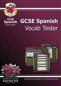 Book Cover for GCSE Spanish Interactive Vocab Tester - DVD-ROM and Vocab Book (A*-G Course) by CGP Books