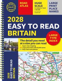 Book Cover for 2028 Philip's Easy to Read Road Atlas of Britain (A4 Spiral) by Philips Maps