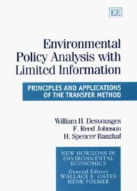 Book Cover for Environmental Policy Analysis With Limited Information by William H Desvousges, F Reed Johnson, H Spencer Banzhaf