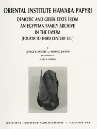 Book Cover for Oriental Institute Hawara Papyri by George R Hughes, Richard Jasnow, James G Keenan