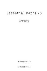 Book Cover for Essential Maths 7S Answers by 