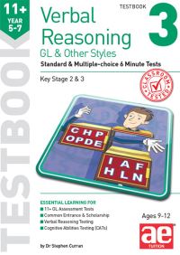Book Cover for 11+ Verbal Reasoning Year 57 GL & Other Styles Testbook 3 by Dr Stephen C Curran