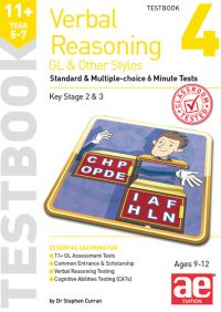 Book Cover for 11+ Verbal Reasoning Year 57 GL & Other Styles Testbook 4 by Dr Stephen C Curran