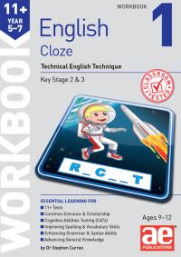 Book Cover for 11+ English Year 5-7 Cloze Workbook 1 by Dr Stephen C Curran, Warren J Vokes, Autumn McMahon