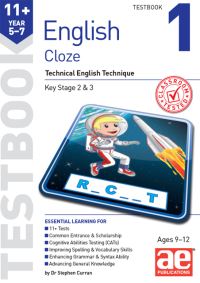 Book Cover for 11+ English Year 5-7 Cloze Testbook 1 by Dr Stephen C Curran, Warren J Vokes, Autumn McMahon