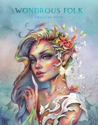 Book Cover for Wondrous Folk Coloring Book by Christine Karron