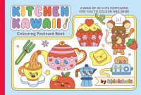 Book Cover for Kitchen Kawaii Colouring Postcard Book by kidnichols