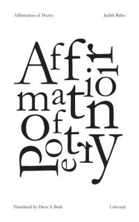 Book Cover for Affirmation of Poetry by Judith Balso