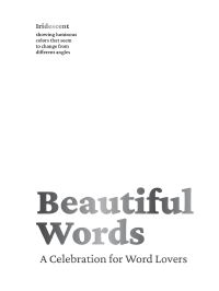 Book Cover for Beautiful Words by 