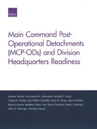Book Cover for Main Command Post-Operational Detachments (MCP-ODs) and Division Headquarters Readiness by Stephen Dalzell, Rand Corporation, Arroyo Center