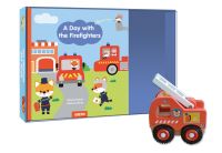 Book Cover for A Day With the Firefighters by Auzou Publishing