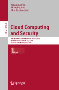 Book Cover for Cloud Computing and Security Part I by ICCCS Conference