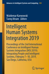 Book Cover for Intelligent Human Systems Integration 2019 by Waldemar Karwowski, Tareq Ahram