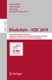 Book Cover for Blockchain - ICBC 2019 by ICBC Conference, Services Conference Federation