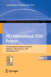 Book Cover for HCI International 2019 - Posters by Constantine Stephanidis