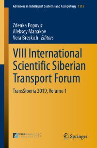Book Cover for VIII International Scientific Siberian Transport Forum by Zdenka Popovic, Aleksey Manakov, Vera Breskich