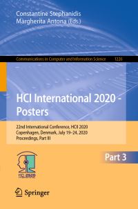 Book Cover for HCI International 2020 - Posters by Constantine Stephanidis, Margherita Antona