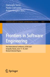 Book Cover for Frontiers in Software Engineering by ICFSE Conference