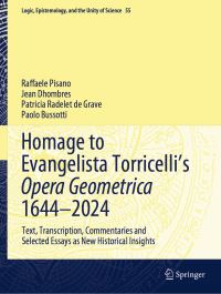 Book Cover for Homage to Evangelista Torricelli's Opera Geometrica 1644-2024 by Raffaele Pisano, Jean Dhombres, Patricia Radelet de Grave, Paolo Bussotti