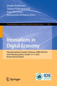 Book Cover for Innovations in Digital Economy by SPBPU IDE Conference