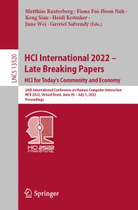 Book Cover for HCI International 2022 - Late Breaking Papers by International Conference on HumanComputer Interaction
