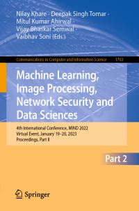 Book Cover for Machine Learning, Image Processing, Network Security and Data Sciences by Image Processing, Network Security and Data Sciences MIND Conference  Machine Learning