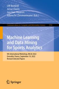 Book Cover for Machine Learning and Data Mining for Sports Analytics by MLSA Workshop