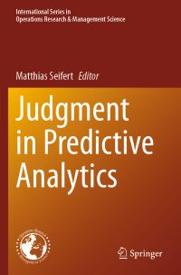 Book Cover for Judgment in Predictive Analytics by Matthias Seifert