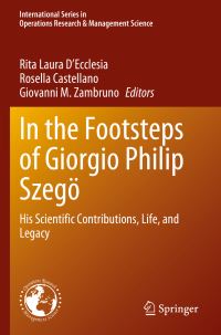 Book Cover for In the Footsteps of Giorgio Philip Szegö by Rita Laura DEcclesia, Rosella Castellano, Giovanni M Zambruno