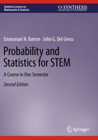 Book Cover for Probability and Statistics for STEM by Emmanuel N Barron, John G Del Greco