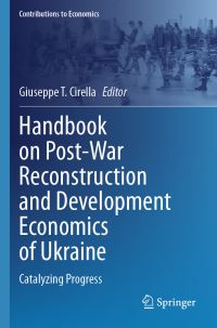 Book Cover for Handbook on Post-War Reconstruction and Development Economics of Ukraine by Giuseppe Tommaso Cirella