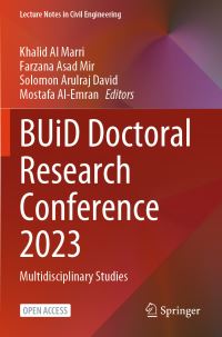 Book Cover for BUiD Doctoral Research Conference 2023 by Khalid Al Marri, Farzana Asad Mir, Solomon Arulraj David, Mostafa AlEmran