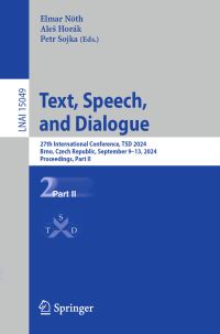 Book Cover for Text, Speech, and Dialogue Part II by TSD Conference
