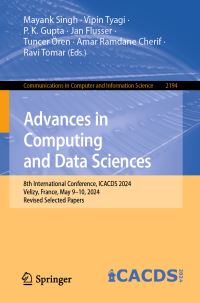 Book Cover for Advances in Computing and Data Sciences by ICACDS Conference