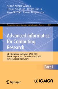 Book Cover for Advanced Informatics for Computing Research Part I by International Conference on Advanced Informatics for Computing Research